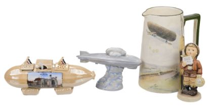 Airship Ceramics. A collection of Continental souvenir wares