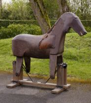 WWI Cavalry Training Horse. A WWI wooden training 'war' horse used by the Cavalry