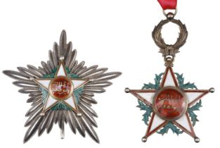 Morocco. Order of Ouissam Alaouit Cherifien, breast star and badge