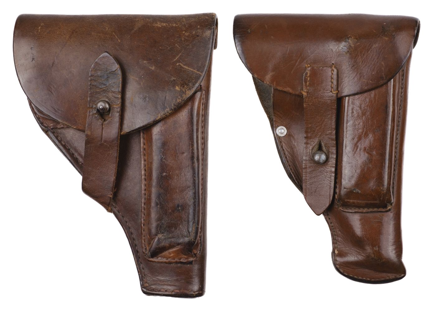 Holsters. WWII German brown leather pistol holsters - Image 3 of 3