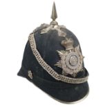 Helmet. Victorian 5th West York Militia blue cloth helmet