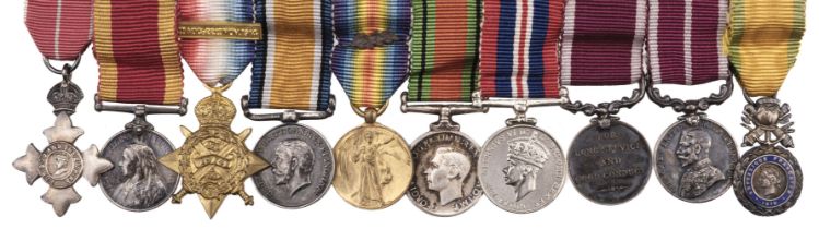 Miniature dress medals attributed to Major F.W. Roberts, M.B.E.