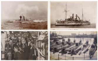 Submarine Postcards. An album of 285 submarine postcards, WWI to 1930s