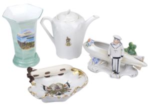 Airship Ceramics. A collection of continental souvenir porcelain