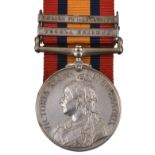 Queen's South Africa Medal 1899-1902, 2 clasps (3745 Cpl. A. Gregory. Devon Regt)