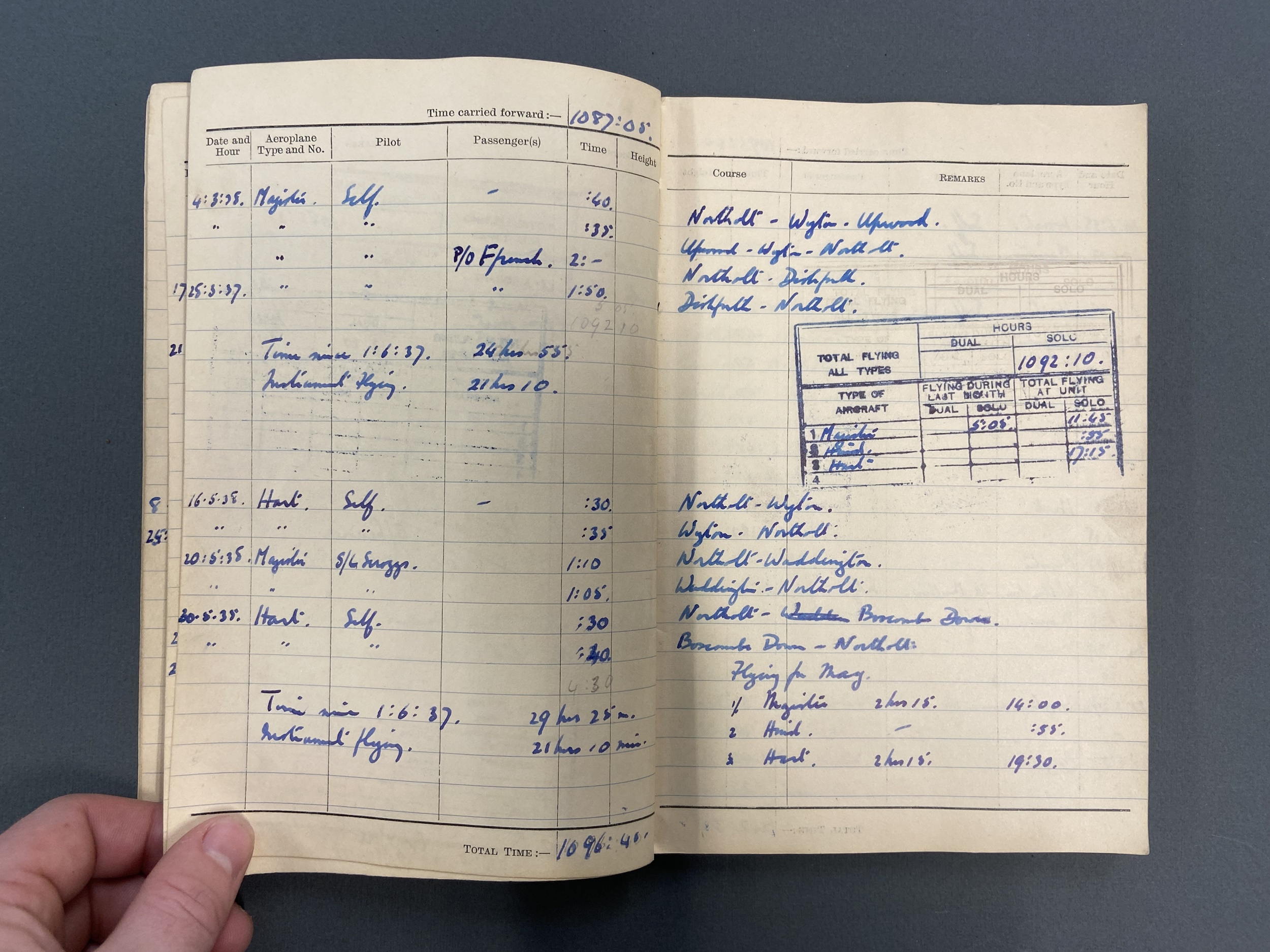 Log Book. WWII log book - Captain C.E. Williamson-Jones, DFC, 209 Flying Boat Squadron - Image 8 of 8