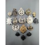 Cap Badges. A collection of Victorian and later cap badges