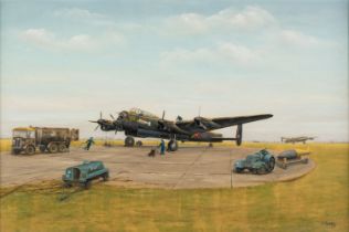 Caines (Peter). Avro Lancaster, oil on artists' board