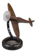 Spitfire. WWII art deco brown bakelite model of a Spitfire