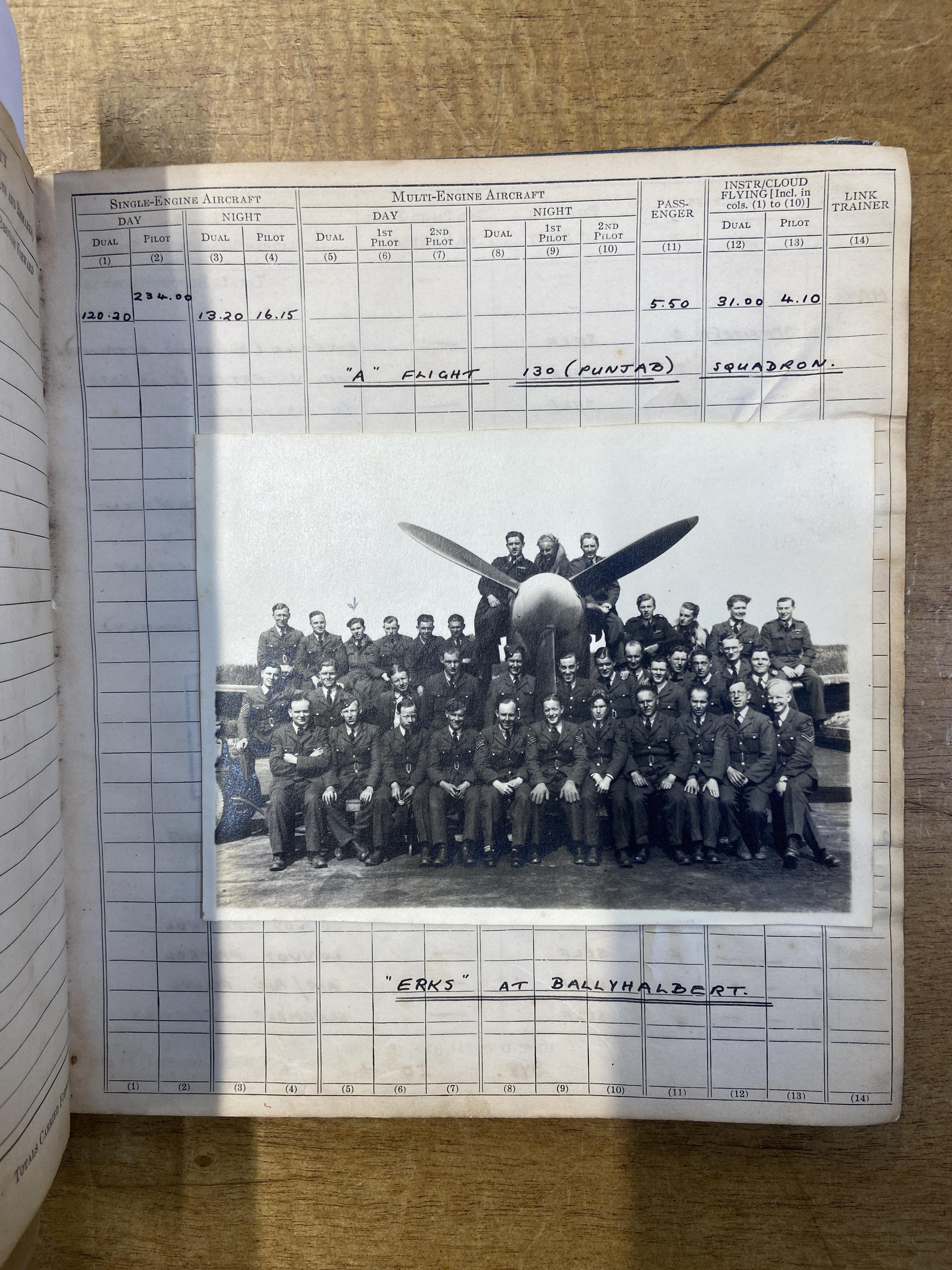 Log Book. WWII Royal Canadian Air Force log book kept by Flying Officer D.H. Shorland - Image 4 of 7