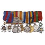 Miniature medals attributed to Lieutenant Colonel G.C. Morphett, Royal Sussex Regiment
