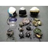 Flying Helmets. Bone dome Mk 1A (B) flying helmet dated 1963 and other helmets