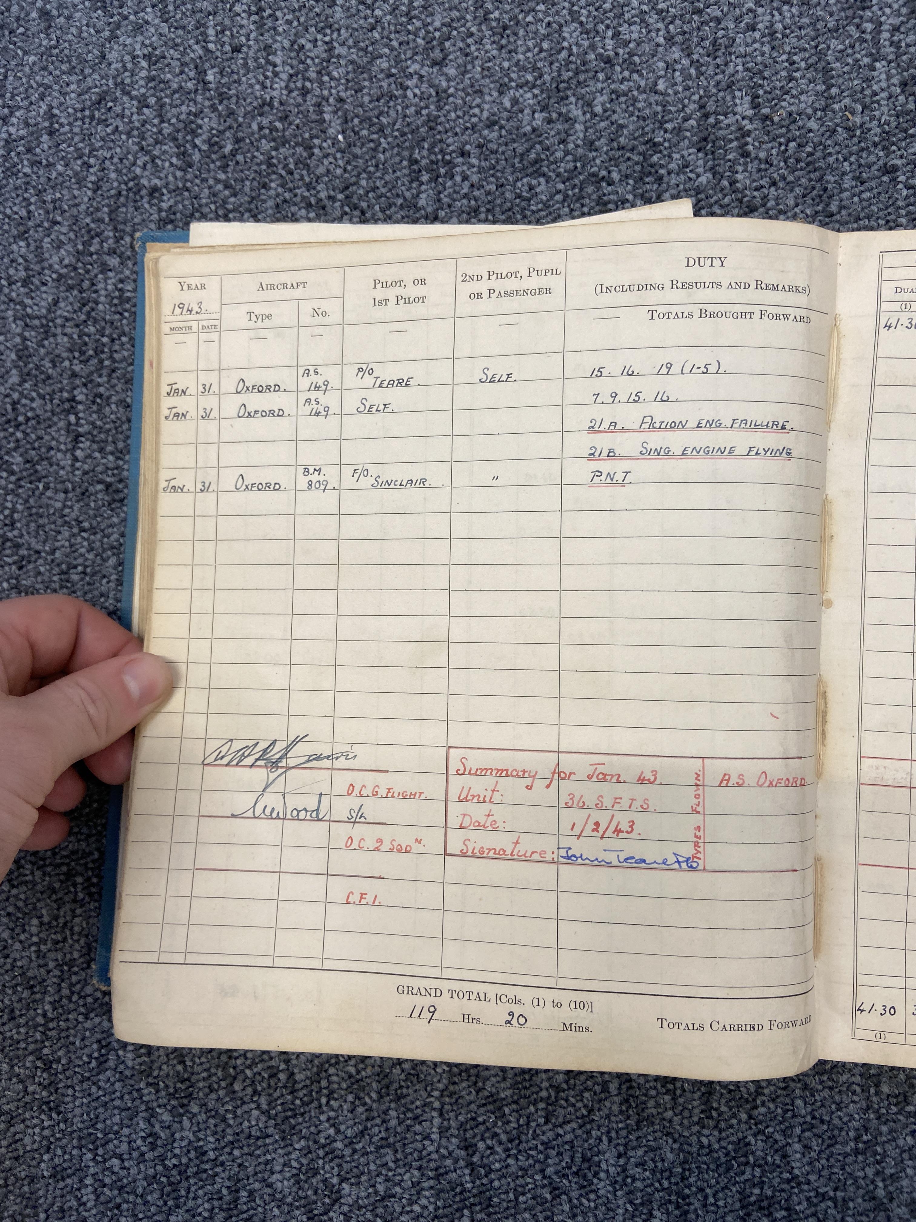 Log Books. A WWII archive relating to Flight Lieutenant Ian Hay, DFC, Royal Canadian Air Force - Image 6 of 14