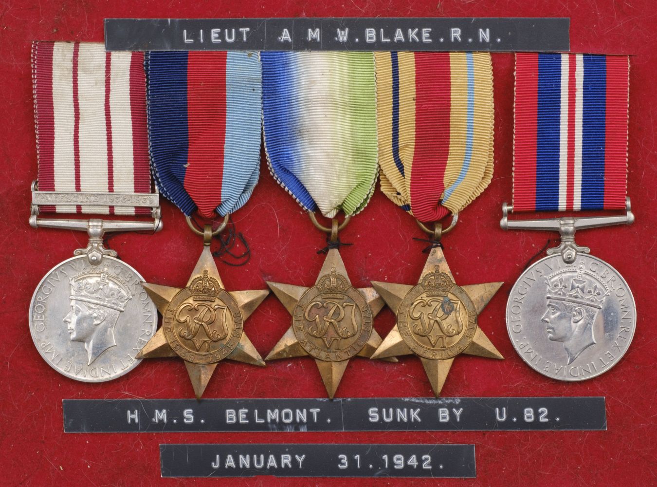 WWII U-boat casualty group to Lieutenant A.M.W. Blake, Royal Navy