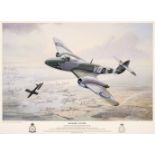 Marchant (Tom). Meteoric Victory, colour print, showing 616 Squadron Gloster Meteor