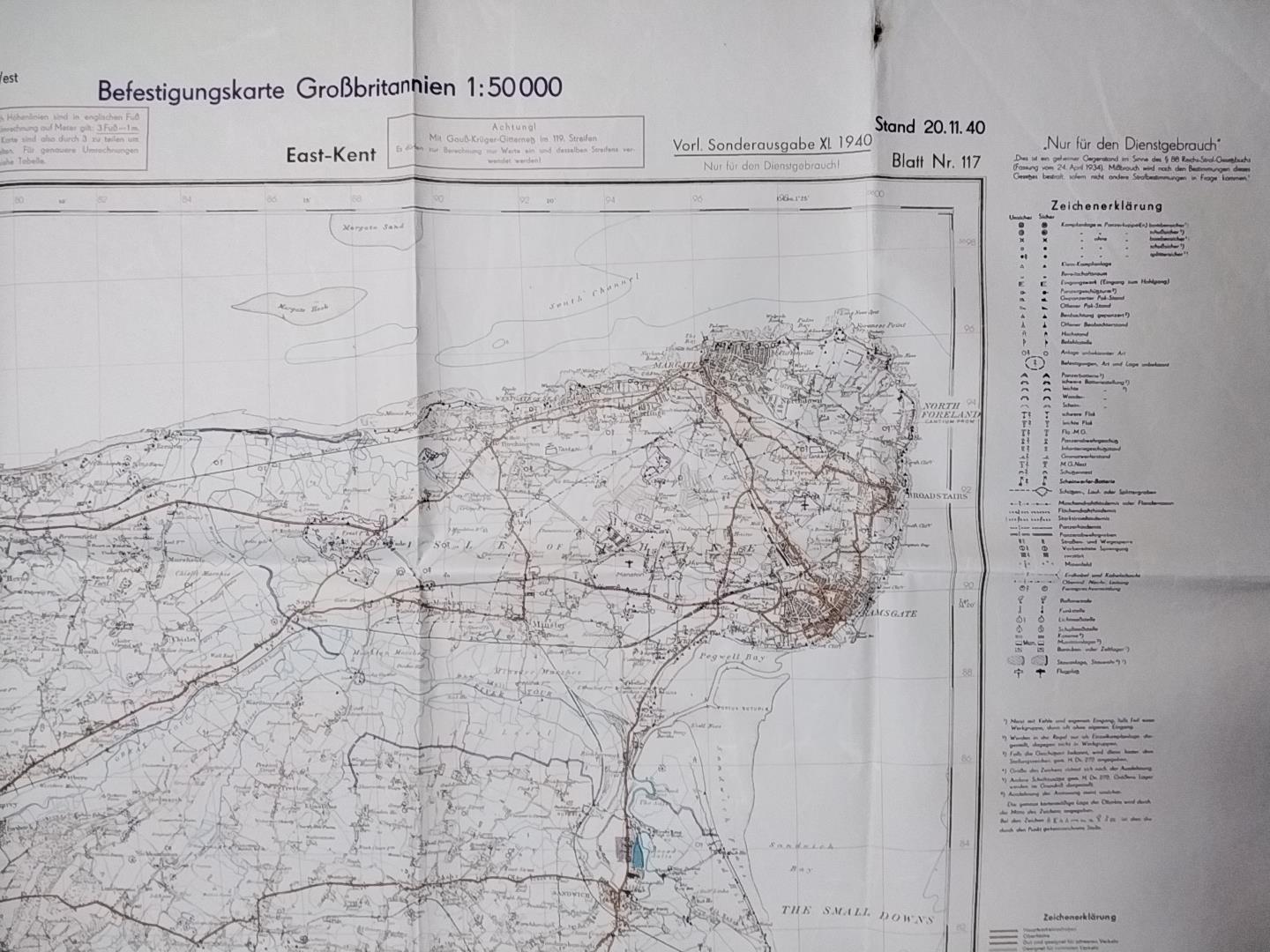 Operation Sea Lion. WWII German maps for the invasion of the United Kingdom in September 1940