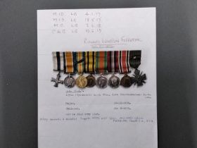 Miniature dress medals attributed to Captain R.W. Forrestal, M.C., Royal Artillery