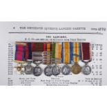 Miniature medals attributed to Captain G. Hudgell, D.S.O., D.C.M., M.I.D., 16th Lancers