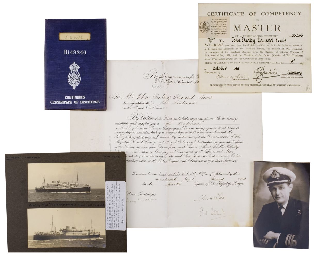 WWII Medals. Seven: Commander J.D.E. Lewis, Royal Naval Reserve - Image 2 of 2