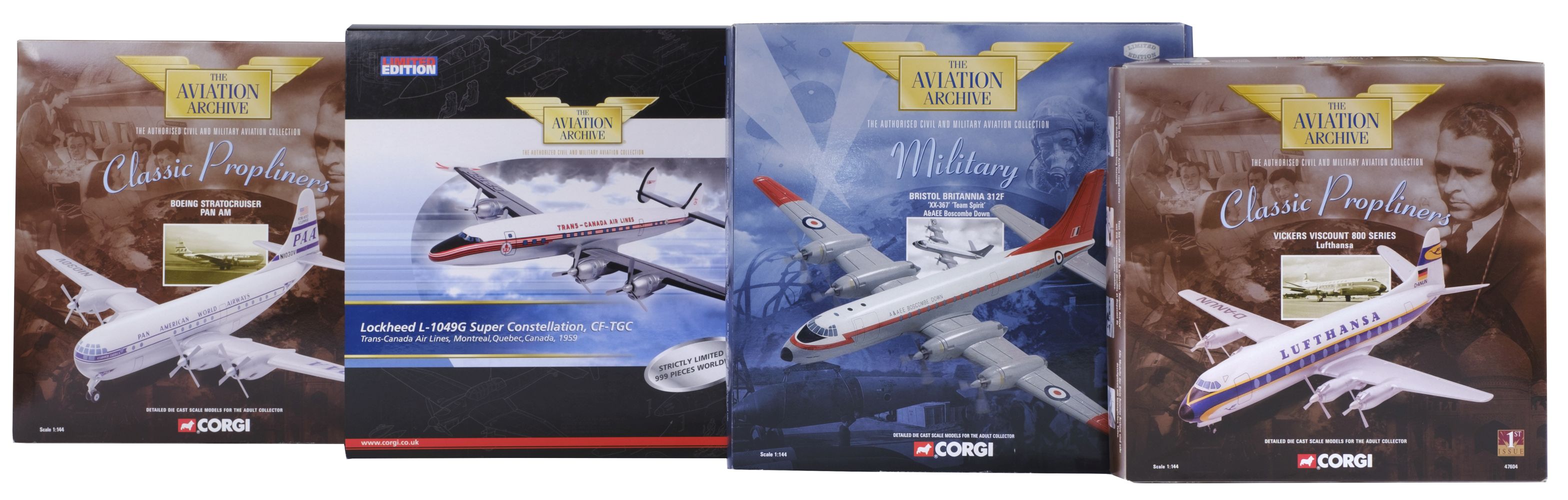 Corgi Classics. A collection of 42 Propliner diecast model aircraft