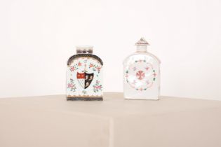 TWO PORCELAIN TEA CANNISTERS