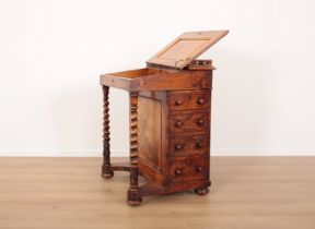 A VICTORIAN WALNUT DAVENPORT