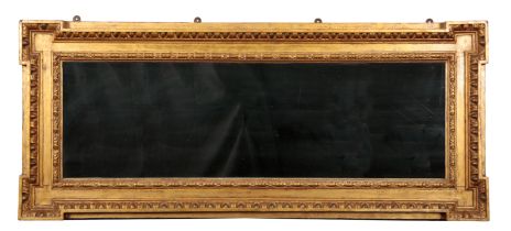 A GEORGE II STYLE GILTWOOD OVERMANTEL MIRROR