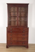 A GEORGE III MAHOGANY SECRETAIRE BOOKCASE