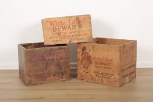 A GROUP OF THREE VINTAGE WHISKEY CRATES