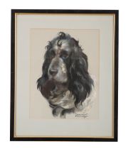 MARGARET PALMER (b.1922) Portrait of a spaniel