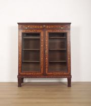 A DUTCH WALNUT AND MARQUETRY SIDE CABINET