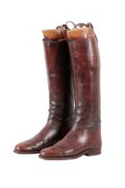 MAXWELL OF DOVER STREET, LONDON: A PAIR OF BROWN LEATHER RIDING BOOTS