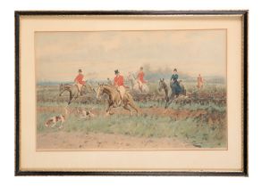 GEORGE WRIGHT (1860-1942) Two foxhunting scenes
