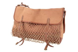 A BRADY LARGE CANVAS AND LEATHER GAME BAG