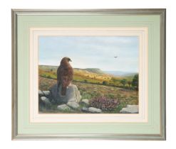 RAB EMBERLEY Buzzards in a landscape