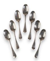 A SET OF SEVEN QUEEN ANNE TABLESPOONS