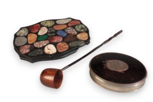 A QUEEN ANNE TORTOISESHELL AND SILVER-MOUNTED TOBACCO BOX