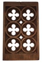 A GOTHIC STYLE CARVED WOOD PANEL
