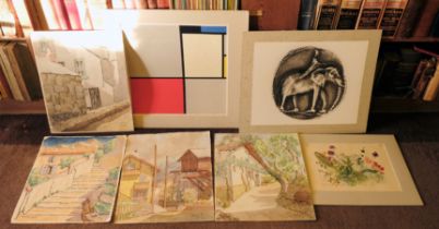 *CICELY GLYN DE BEERS (NEE MEDLYCOTT) (1892-1973) A FOLIO OF UNFRAMED WATERCOLOUR STUDIES