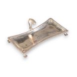 A GEORGE III SILVER CANDLE SNUFFER TRAY