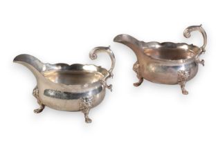 A PAIR OF GEORGE II SILVER SAUCE BOATS