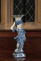 A DUTCH DELFTWARE BLUE AND WHITE VASE