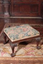 A GEORGE II STYLE MAHOGANY STOOL