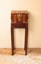 A QUEEN ANNE OYSTER VENEERED AND BRASS-MOUNTED STRONG BOX