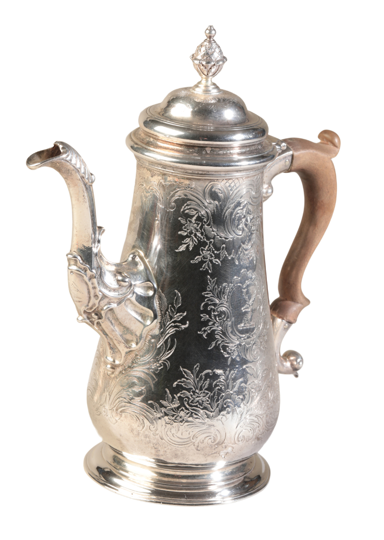 A GEORGE II SILVER COFFEE POT - Image 3 of 4