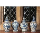 A DUTCH DELFT BLUE AND WHITE VASE