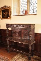 THE DOLPHIN CABINET: AN ELIZABETHAN OAK COURT CUPBOARD