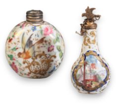 A BIRMINGHAM ENAMEL SCENT FLASK