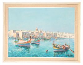 JOSEPH GALEA (1904-1985) Valetta Harbour, Malta