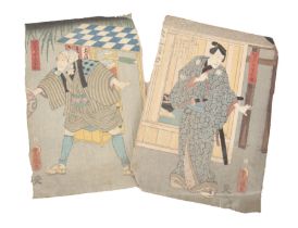 TWO 19TH CENTURY JAPANESE UKIYO-E COLOURED WOODBLOCK PRINTS OF ACTORS